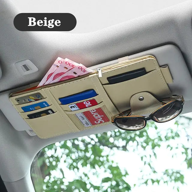 Car Sun Visor Bill Pen Business Card Holder