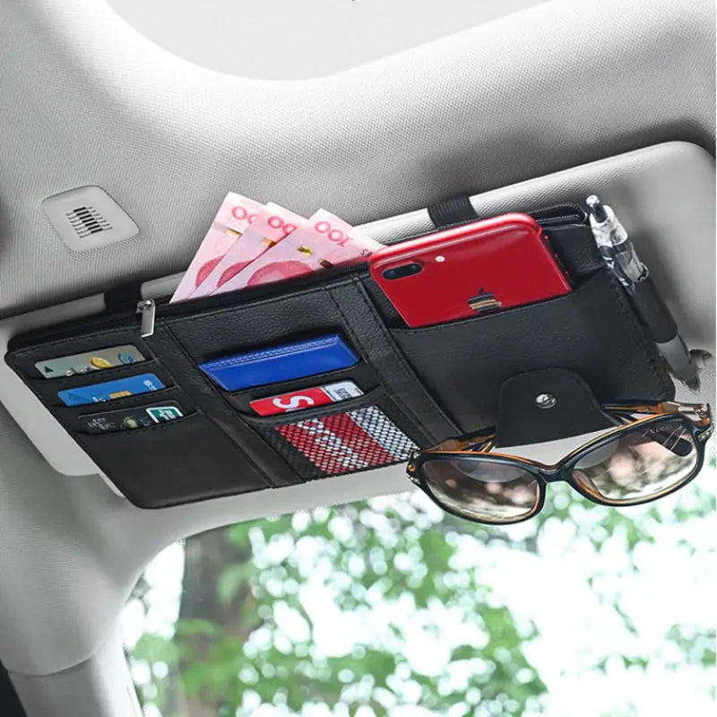 Car Sun Visor Bill Pen Business Card Holder