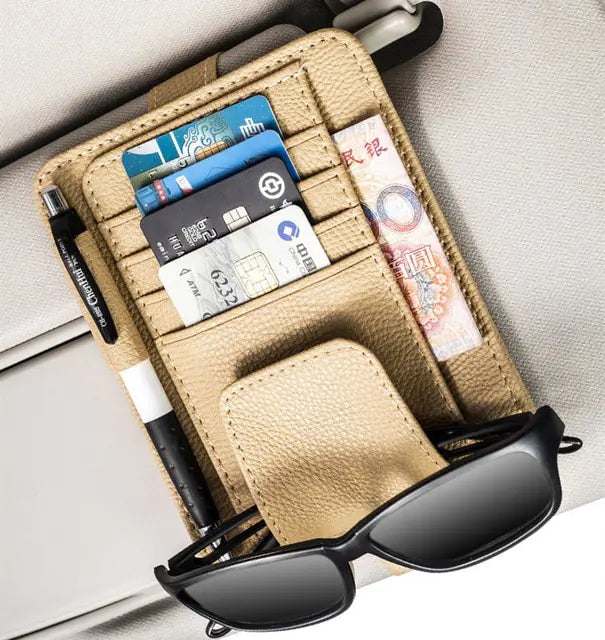 Car Sun Visor Bill Pen Business Card Holder